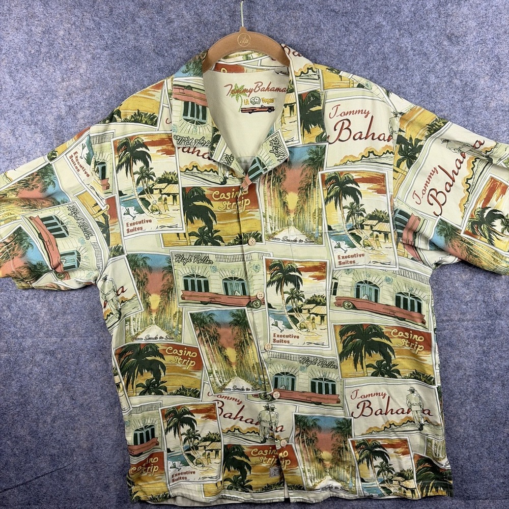 Tommy Bahama Hawaiian Shirt Men (M) Casino Strip Beach Vacation Las Vegas